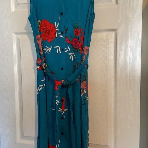 Milan Kiss women’s blue floral sleeveless maxi dress size small - Picture 2 of 11